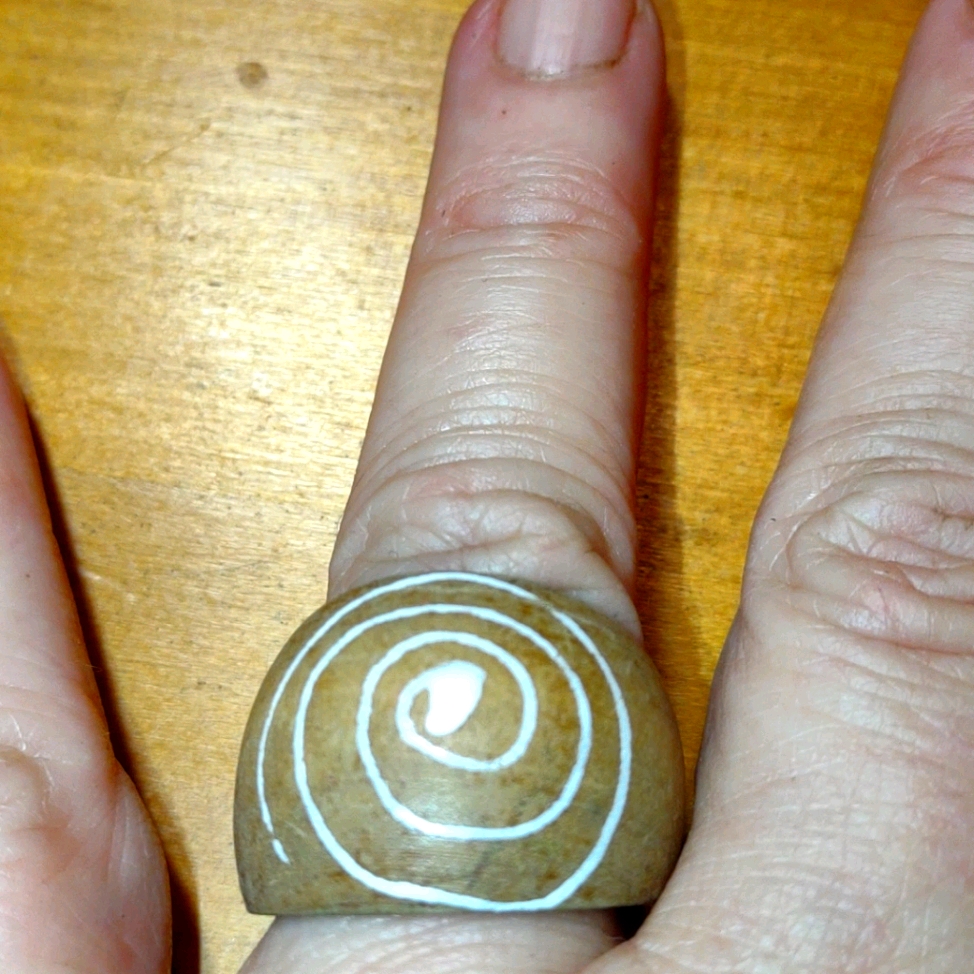 Vintage Wooden Ring Sz. 7.5